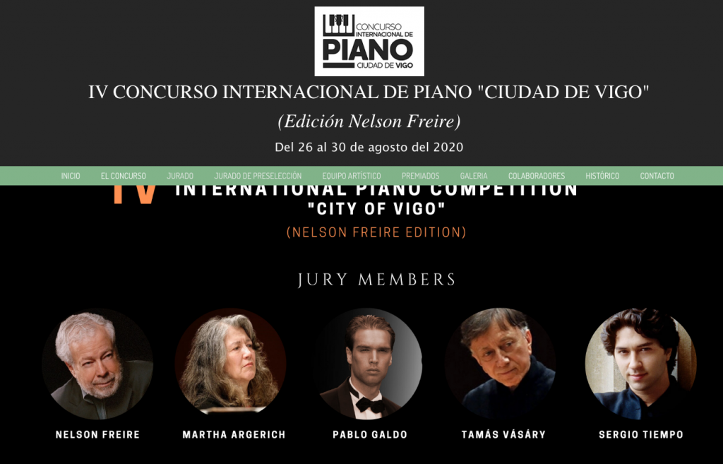 «IV Concurso Internacional de Piano "Ciudad de Vigo" - Edición Nelson Freire»